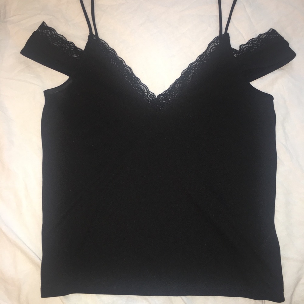 Topshop off the shoulder black top